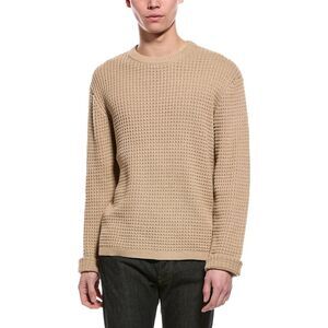Slate & Stone Mens  Waffle Knit Wool-Blend Crewneck Sweater, Beige